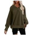 thumbnail image 2 of Gifts Sweatshirt for Women Winter Quarter Zip Sweatshirt for Women Casual Solid Long Sleeve Lapel Pullover Blouses Fashion Irregular Hem Oversized Sweatshirt Tops, 2 of 7