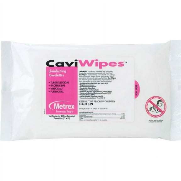 Caviwipes Flatpack - Wipe - 45 / Pack - White | Bundle of 5 Packs