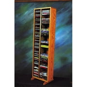 Wood Shed 211-4 CD-DVD Solid Oak Tower for CDs and DVDs - Individual Locking Slots