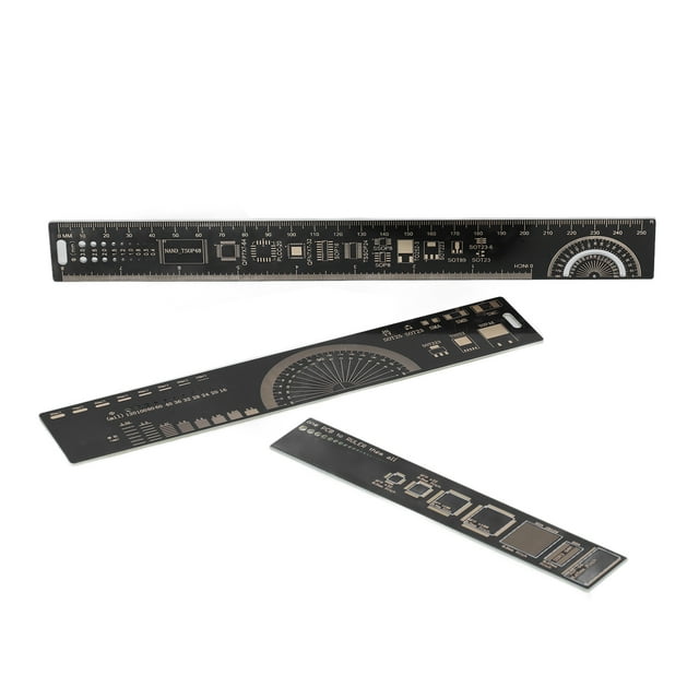 Paquete Regla de PCB, Regla de ingeniería de PCB Regla de PCB multifuncional Regla de condensador de resistencia Valor excepcional