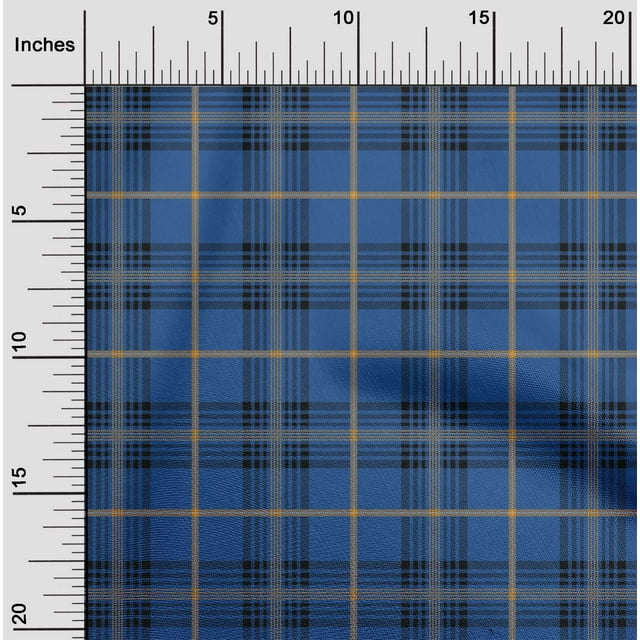 oneOone Cotton Poplin Fabric Tartan Check Printed Craft Fabric BTY 42 Inch Wide