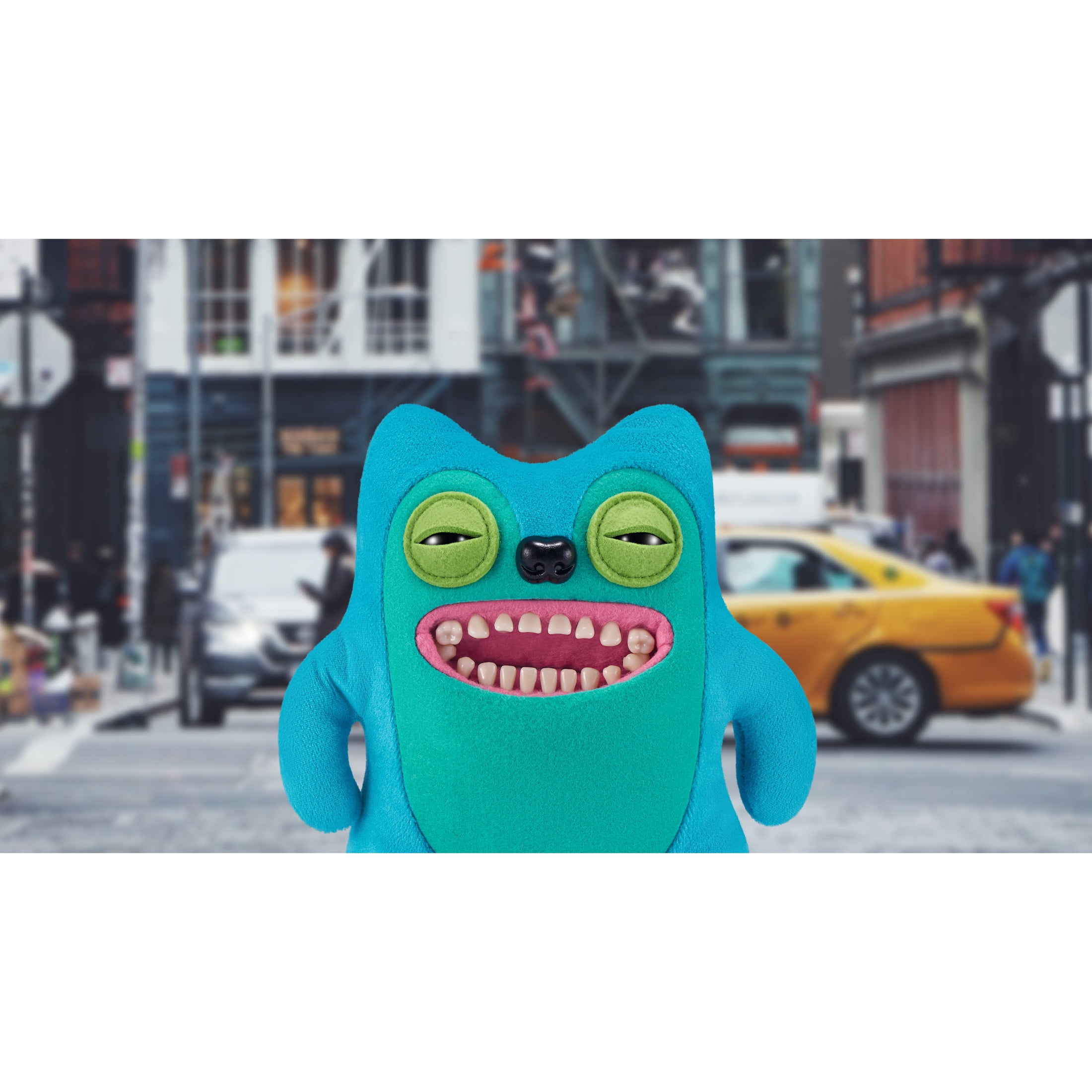 Fuggler New Fuggs on the Block 9 inch (Greedy Grinner), Funny Ugly Monster Soft Plush Toy by ZURU