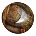 thumbnail image 2 of Round Resistance Microfiber Tablecloth, Decorative Table Cover , Wooden Door, 2 of 6