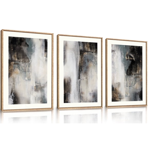 HPINUB Large Abstract Framed Canvas Wall Art Set,Black and White Wall Art,Illustrations Modern Wall Decor for Livingroom, Bedroom, Office, Dining Room-16"x24"x3