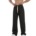 thumbnail image 1 of Pantalones largos de moda para hombre, pantalones deportivos holgados de color sólido, pantalones largos de algodón y poliéster para hombre., 1 of 8