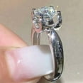 thumbnail image 2 of 2 CT Round Cut D/VVS1 Moissanite Solitaire Engagement Ring Solid 14K White Gold Plated, 2 of 2