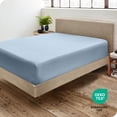 thumbnail image 5 of Bare Home Luxury 1800 Collection Fitted Sheet, Ultra-Soft, Deep Pocket, Queen, Dusty Blue, 5 of 8