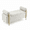Beige, variant on Elegant Upholstered Linen Storage Ottoman Bench with Cylindrical Arms and Iron Legs, Beige