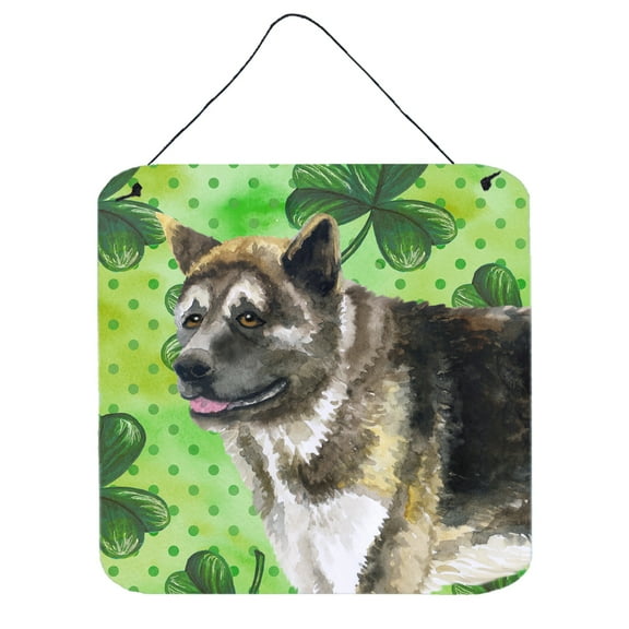 Carolines Treasures BB9843DS66 American Akita St Patricks Wall or Door Hanging Prints Green 6HX6W multicolor