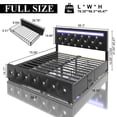 thumbnail image 3 of E-Motie Full Size LED Bed Frame with 4 Storage Drawers , Upholstered Platform Bed Frame with Outlets and Charging Ports, PU Leather, Black, 3 of 12