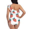 thumbnail image 5 of Goofa Strawberries Pattern Women's One Piece Swimsuits Tummy Control Bathing Suits Asymmetric One Shoulder Swimwear-Large, 5 of 6