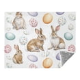 thumbnail image 2 of 70x55 Inches Glow in The Dark Blanket Cozy Throw Camping Blankets for Home and Outdoor Use Watercolor Rabbit Pattern, 2 of 8