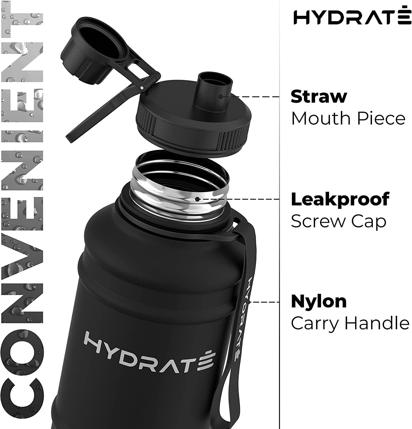 43 Oz Stainless Steel Water Bottle - Bpa Free Metal Water Bottle For Gym,