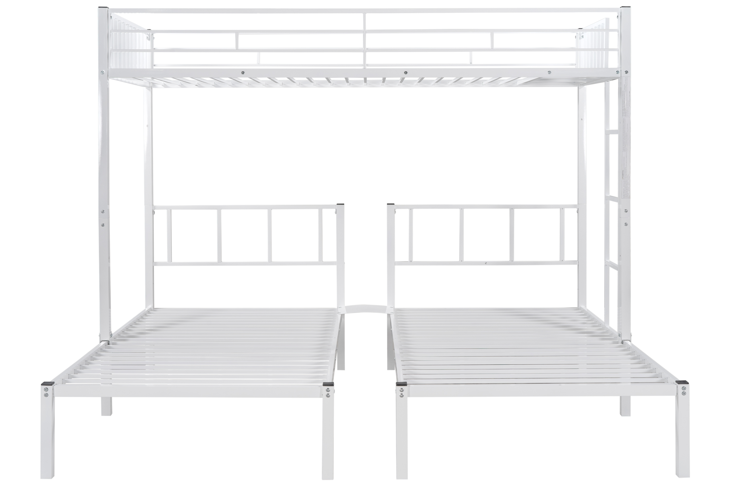 White Triple Twin Bunk Bed, Can Be Separated Into 3 Twin Beds, Suitable for Bedroom Living Room Dorm, 91.73"L x 77.95"W x 72.05"H, for Kids Adults Teens【2022 New】 - image 2 of 9
