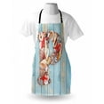thumbnail image 3 of Letter P Apron P Letter Alphabet with Ocean Elements Pale Blue Wooden Background, Unisex Kitchen Bib Apron with Adjustable Neck for Cooking Baking Gardening, Pale Blue Ivory Dark Coral, by Ambesonne, 3 of 3