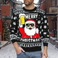 thumbnail image 2 of KHONTS Men's Christmas Sweater Funny Snowflake Santa Hilarious Xmas Claus Soft Pullover Long Sleeve Knitted Sweaters Black XXXL, 2 of 4