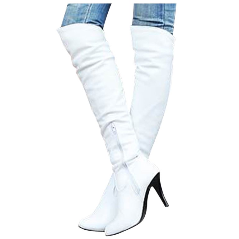 Winter Women Long Boots Fashion Thin High Heel Knee High Booties