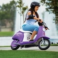 thumbnail image 2 of Razor Pocket Mod Euro 24V Electric Kids Ride On Retro Scooter, Purple (2 Pack), 2 of 6