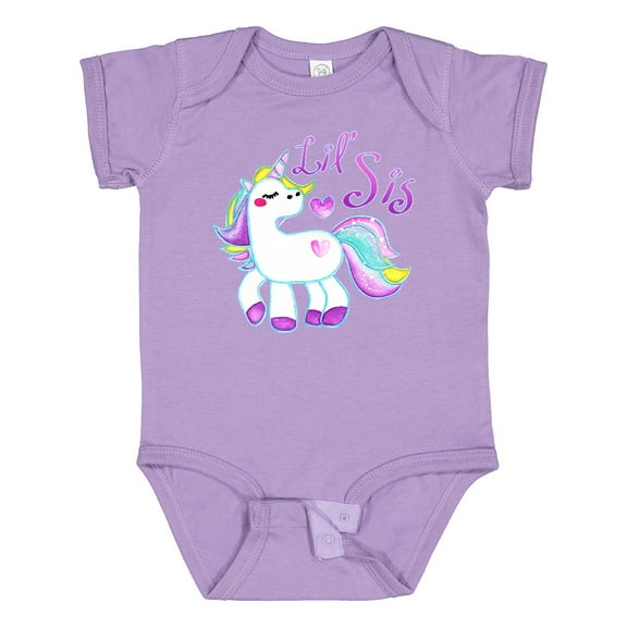 Inktastic Lil Sis Unicorn Little Sister Girls Baby Bodysuit