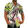 thumbnail image 2 of Njoeus Mens Dress Shirts, T Shirts for Man Men's Hawaii T-Shirt Palm Tree Tropical Print Button Up T-Shirts Casual Short Sleeve Summer Blouse Beach Vacation Shirt Golf Shirts for Men On Clearance, 2 of 4
