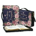 thumbnail image 3 of FOR U DESIGNS Cross Butterfly Floral Bible Case with Strap Size X-Large Waterproof Crossbody Backpack Bag Purse Church PU Bible Book Cover Christian Carrying Case Bible Accessories, 3 of 7
