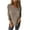 Khaki, variant on HAiming Women's Round Neck Shirts Trendy Solid Long Sleeve Loose Tops Fall Winter Plus Size Casual Pullover Blouses