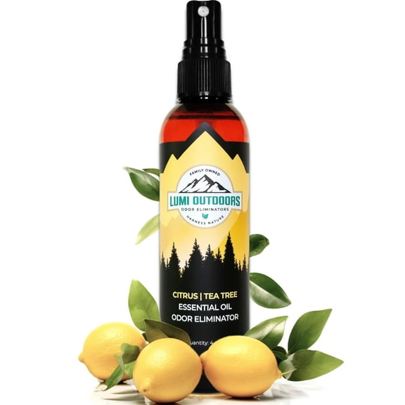 Lumi Outdoors Shoe Deodorizer Spray Foot Odor Eliminator Fresh Citrus Tea Tree Essential Oil