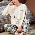 thumbnail image 1 of Printemps Automne Plus 5TG Pyjama Tricoté pour Hommes à Carreaux Ensembles de Pyjamas Décontractés Mode Nuit, 1 of 5
