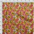 thumbnail image 3 of oneOone Silk Tabby Mustard Yellow Fabric Leaves & Flower Craft Projects Decor Fabric Printed By The Yard 42 Inch Wide, 3 of 4