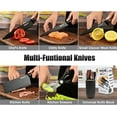 thumbnail image 4 of Knife Set, RAINBEAN 6-Piece Black Kitchen Knife Set for Home, Anti-Rust Non-stick Stainless Steel Sharp Chef Knife Set with Universal Knife Block for Kitchen, Ergonomical Design (Black), 4 of 9