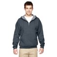 thumbnail image 1 of Sudadera con capucha y cierre de un cuarto de vellón NuBlend® para adultos NEGRO HEATHER 3XL Jerzees 994MR, 1 of 1