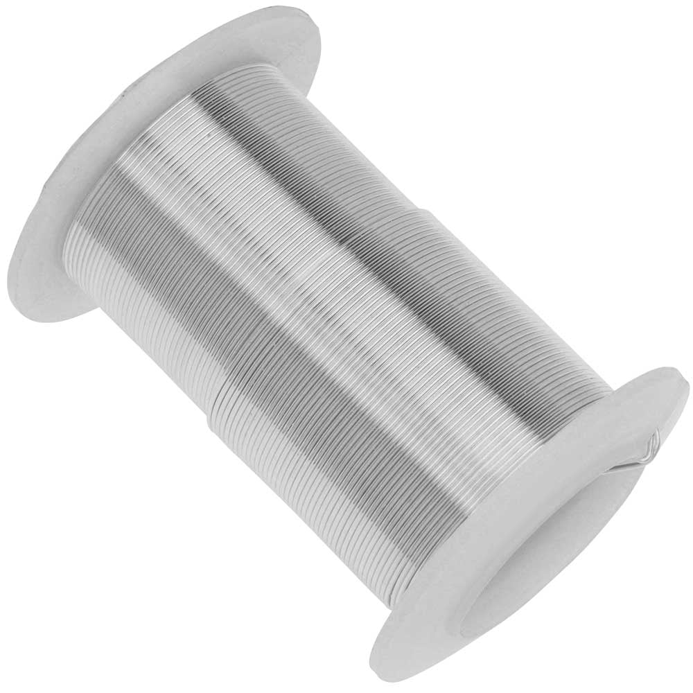 Wire Elements, Tarnish Resistant Silver Color Copper Wire, 22 Gauge 20