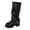 Black, variant on Willtoo Women’s Ruched Slouch Mid‑Calf Platform Boots, Faux Leather Lug Sole Chunky Block Heel Boots, Full Side Zipper Trendy Street‑Style Boots