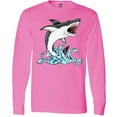 thumbnail image 3 of Inktastic Great White Shark Jumping Long Sleeve T-Shirt, 3 of 5