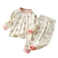 thumbnail image 3 of Ahuyic Toddler Kids Casual Fashion Outfits, Autumns And Winter Solid Color Top And Pants Set For Kids, Men's And Women's Cute Printing Clothes Set Newborn Underwear Thin Two Piece Set Sleepwear Set, 3 of 4