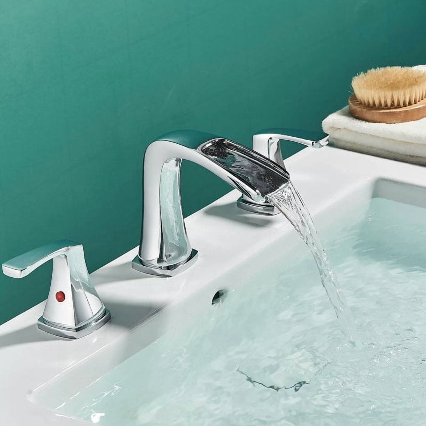 Chrome 8"Widespread Bathroom Sink Faucet 3Hole 2Handle Basin Mixer w/Drain