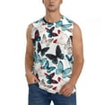 thumbnail image 6 of Daiia Butterfly Printed Men's Tank Tops,Casual Soft Sleeveless Gym Muscle Shirts Bodybuilding Tee-X-Large, 6 of 8