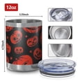 thumbnail image 3 of 12oz Tumblers Halloween Red Pumpkins Pattern Vacuum Insulated Stainless Steel Travel Tumbler Cups Mug with Lid and Straw for Beer,Coffee,Beverages with Cleaning Brush for Cold & Hot Drinks, 3 of 5