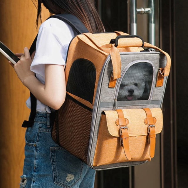 Bolsa de Hombro de Malla ventilada Salvador para mascotas naranja