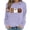 Purple Sweatshirts, variant on Jsaierl Halloween Sweatshirts Women Funny Pumpkin Graphic Pullovers Soft Classic Round Neck Long Sleeve Sweater Tops Halloween Party Supplies, Sizes S-2XL