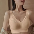 thumbnail image 6 of Dagegui Women's Bras 1X Seamless Lift Bras for Women Adjustable No Rims Gathering Underwear Full Coverage Wirefree Push Up Bra Khaki, 6 of 8
