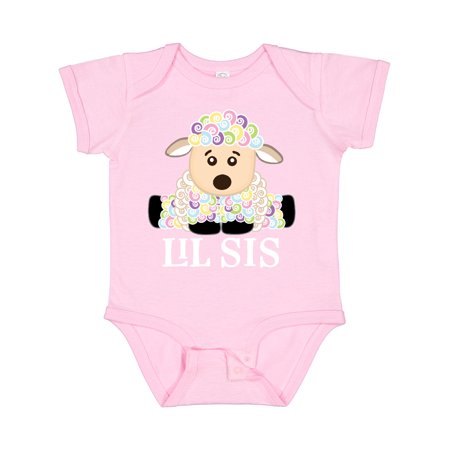 

Inktastic Lil Sis Lamb Girls Sister Gift Baby Girl Bodysuit