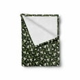 thumbnail image 2 of Garden Art Soft Flannel Fleece Throw Blanket, Pattern with Snowdrop Flowers on a Dark Green Background, Cozy Plush for Indoor and Outdoor Use, 70" x 90", Dark Green Pale Green, by Ambesonne, 2 of 6