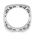 thumbnail image 2 of 925 Sterling Silver Stackable Expressions Polished Rhodium-plated Princess Square Ring Size: 7; for Adults and Teens; for Women and Men, 2 of 5