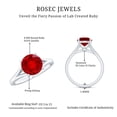 thumbnail image 6 of Rosec Jewels Lab Grown Ruby Solitaire Engagement Ring 2 Ct - Split Shank Ring for Women - AAAA Grade Certified - with Jewelry Box, 14K White Gold, US 3.00, 6 of 7