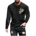 thumbnail image 3 of Tawop T Shirts for Man Crew Neck Long Sleeve Pullover Graphic Casual Black L, 3 of 5