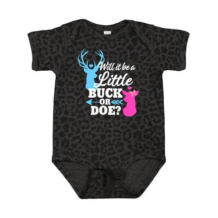 

Inktastic Gender Reveal Will It Be a Little Buck or Doe Gift Baby Girl Bodysuit