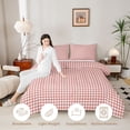 thumbnail image 3 of Manfei Vintage Grid Twin Comforter Sets,Modern Check Bedding Set,Red Brown,Light Gray Reversible,2 Pieces,1 Comforter and 1 Pillowcase,2 Pieces,1 Comforter and 1 Pillowcase, 3 of 7