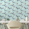 thumbnail image 3 of Ambesonne Bird Peel & Stick Wallpaper for Home, Continuous Flying Crane Floral, 13"x72", Pale Blue Pale Ceil Blue, 3 of 6