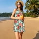 thumbnail image 3 of Easygdp Rose Flowers para Vestido Transpirable de Mujer, Vestido Suelto de Manga Corta con Pliegues y Bolsillos para el Verano, 3 of 7